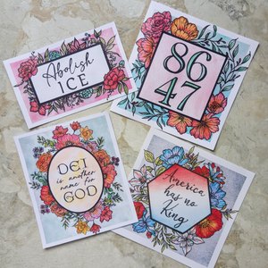 Watercolor Protest Stickers