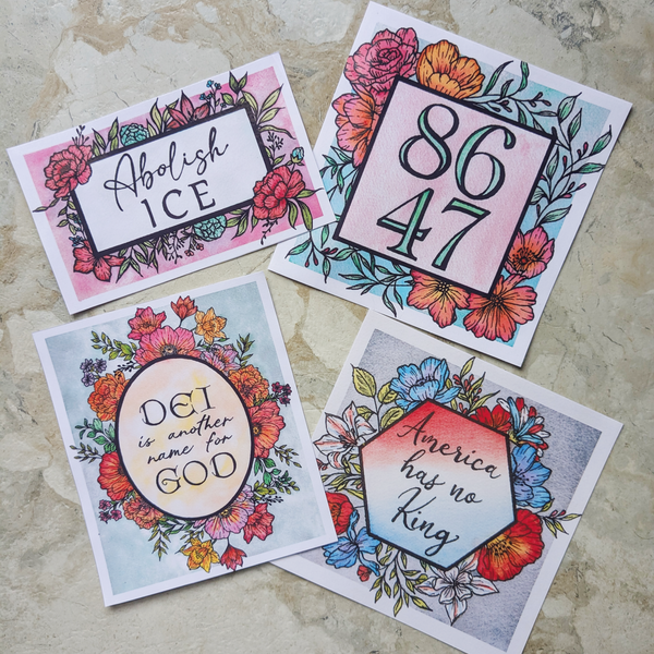 Watercolor Protest Stickers