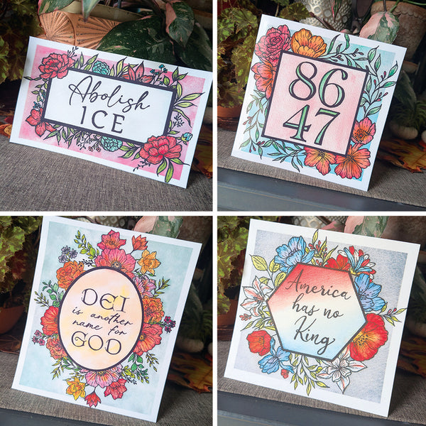Watercolor Protest Stickers