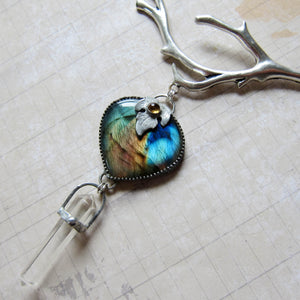 IN THE DAWNLIT GROVE Quartz and Labradorite Pendant